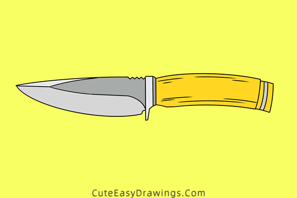 how to draw a knife - www.cuteeasydrawings.com