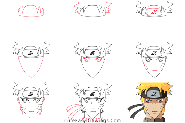 how to draw naruto uzumaki face - www.cuteeasydrawings.com