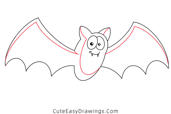 how to draw a bat easy - www.cuteeasydrawings.com