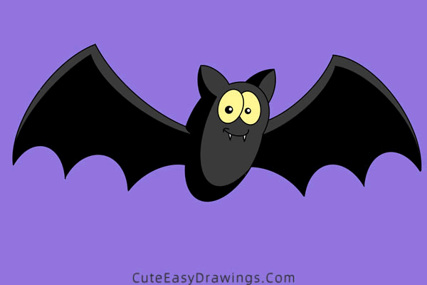 how to draw a bat easy - www.cuteeasydrawings.com