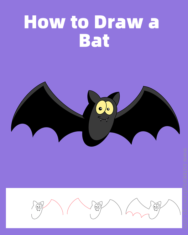 how to draw a bat easy - www.cuteeasydrawings.com