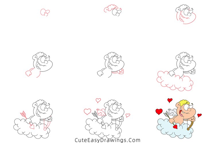 how to draw cupid - www.cuteeasydrawings.com