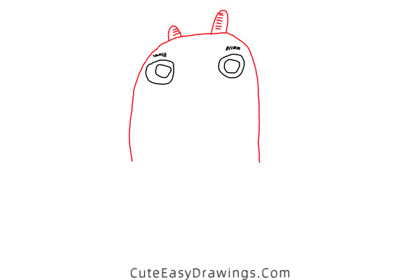 how to draw a funny monster - www.cuteeasydrawings.com