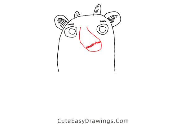 how to draw a funny monster - www.cuteeasydrawings.com