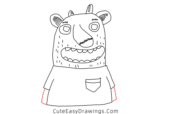 how to draw a funny monster - www.cuteeasydrawings.com