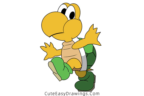 how to draw koopa troopa from mario - www.cuteeasydrawings.com