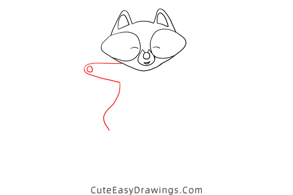 how to draw a raccoon dog - www.cuteeasydrawings.com