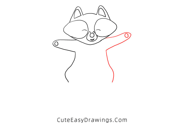 how to draw a raccoon dog - www.cuteeasydrawings.com