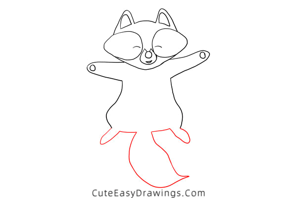 how to draw a raccoon dog - www.cuteeasydrawings.com