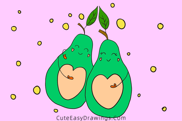 how to draw an avocado - www.cuteeasydrawings.com