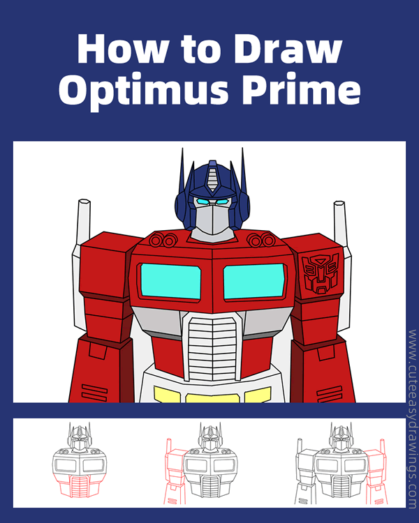 how to draw optimus prime from transformers - www.cuteeasydrawings.com