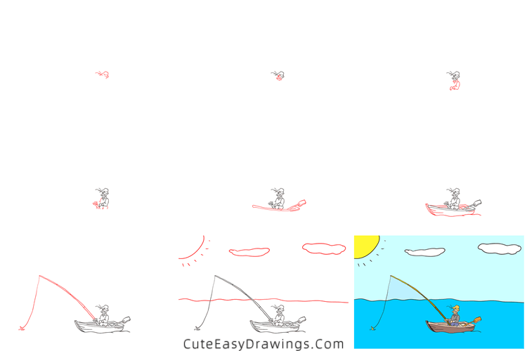 how to draw fishing - www.cuteeasydrawings.com