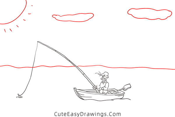 how to draw fishing - www.cuteeasydrawings.com