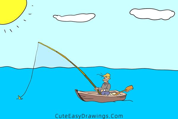 how to draw fishing - www.cuteeasydrawings.com