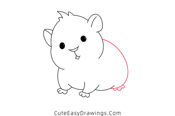 how to draw a hamster - www.cuteeasydrawings.com