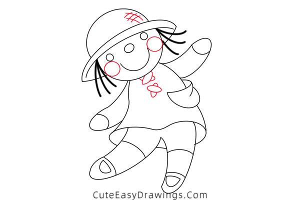 how to draw a doll - www.cuteeasydrawings.com