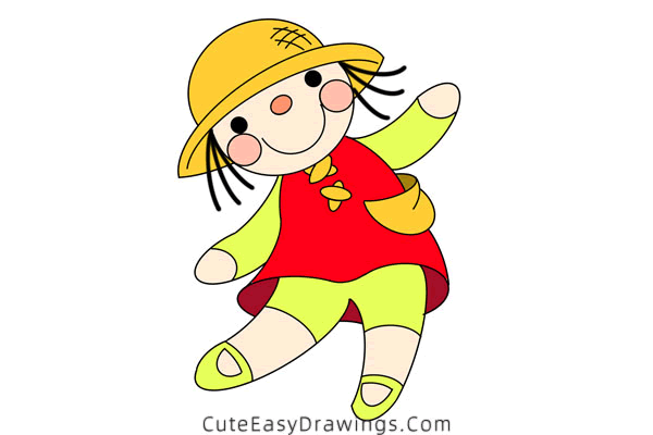 how to draw a doll - www.cuteeasydrawings.com