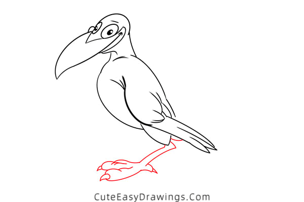 how to draw a raven - www.cuteeasydrawings.com