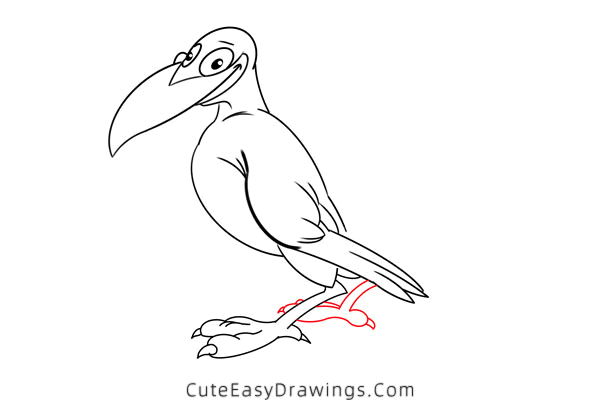 how to draw a raven - www.cuteeasydrawings.com