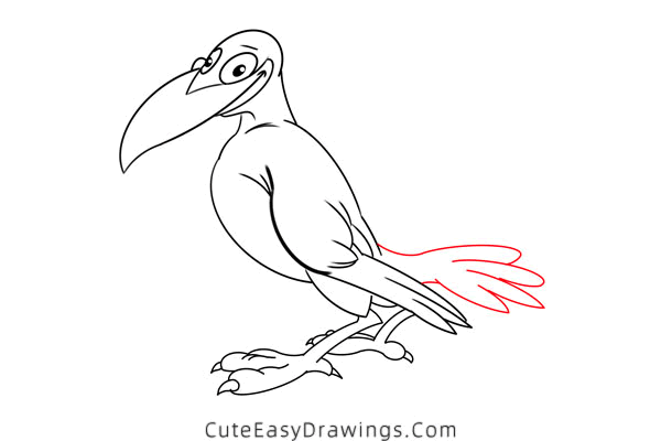 how to draw a raven - www.cuteeasydrawings.com