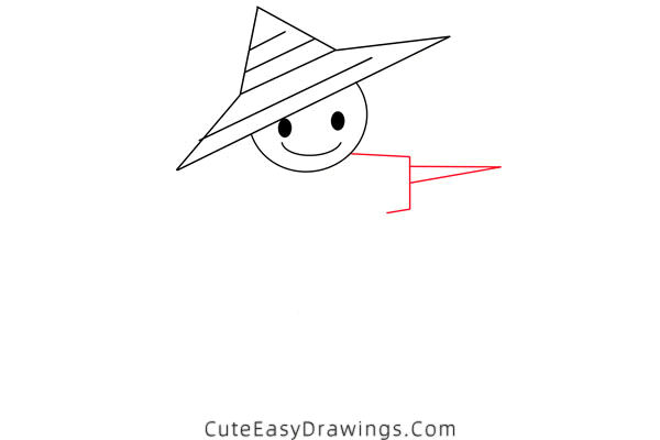 how to draw a scarecrow - www.cuteeasydrawings.com