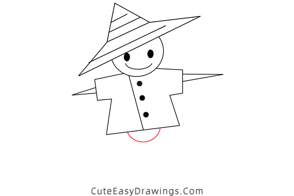 how to draw a scarecrow - www.cuteeasydrawings.com