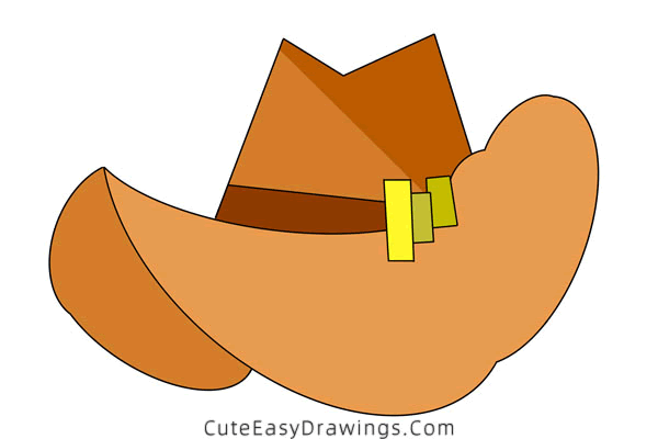 how to draw a cowboy hat - www.cuteeasydrawings.com