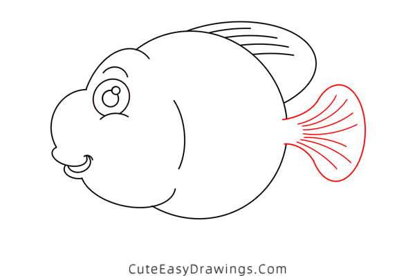 how to draw a parrot fish - www.cuteeasydrawings.com