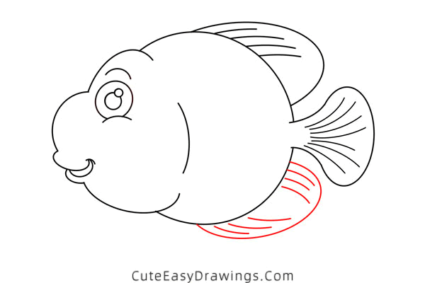 how to draw a parrot fish - www.cuteeasydrawings.com