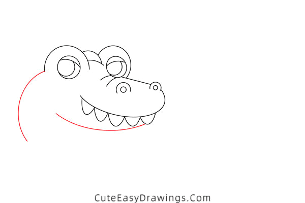 how to draw an alligator - www.cuteeasydrawings.com