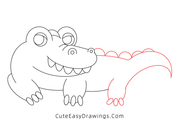 how to draw an alligator - www.cuteeasydrawings.com