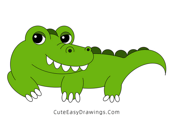 how to draw an alligator - www.cuteeasydrawings.com