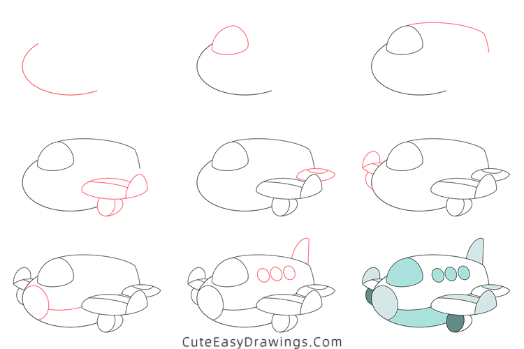 How to Draw an Airliner Step by Step - Cute Easy Drawings