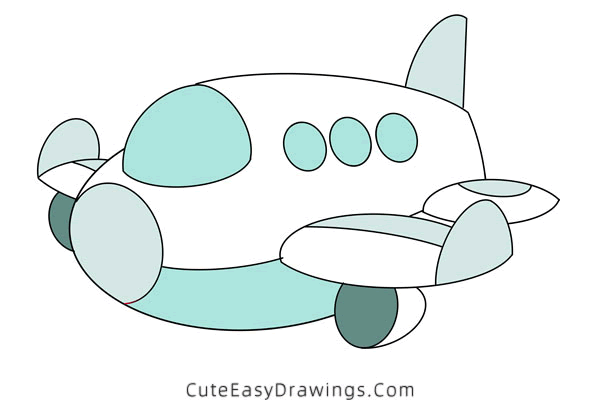 how to draw an airliner - www.cuteeasydrawings.com