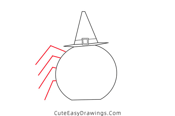 how to draw a halloween spider - www.cuteeasydrawings.com