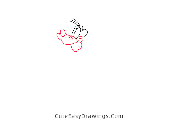 how to draw goofy - www.cuteeasydrawings.com