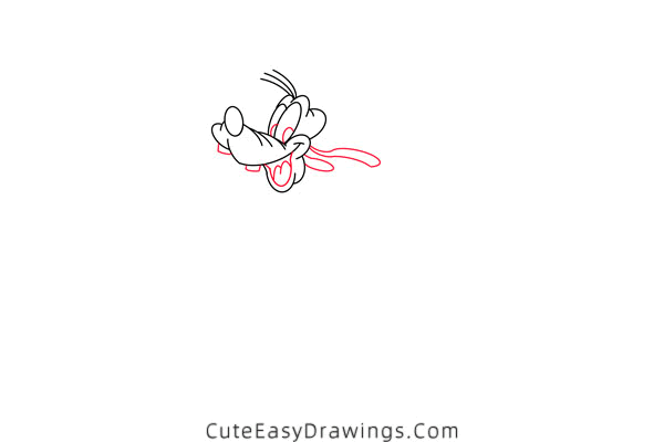 how to draw goofy - www.cuteeasydrawings.com