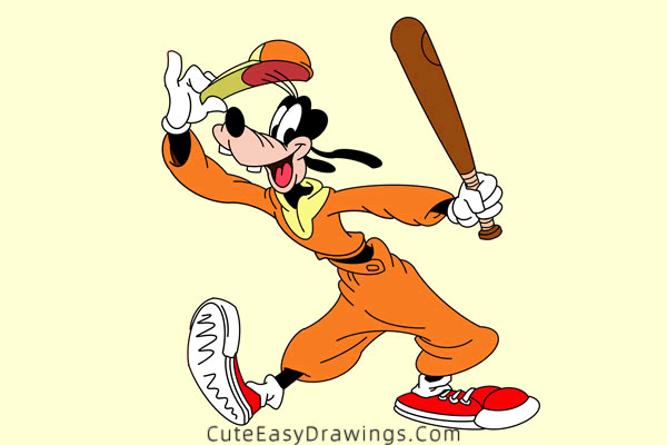 how to draw goofy - www.cuteeasydrawings.com