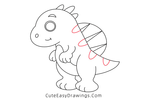 how to draw a cartoon spinosaurus - www.cuteeasydrawings.com