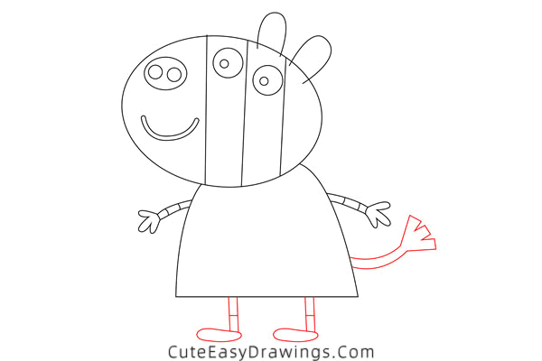 how to draw zoe zebra - www.cuteeasydrawings.com