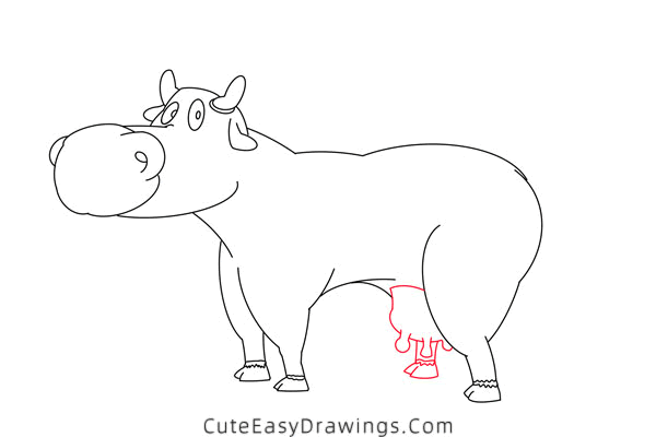 how to draw a cow - www.cuteeasydrawings.com