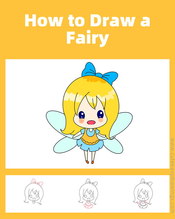 how to draw a fairy easy - www.cuteeasydrawings.com