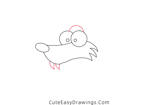 how to draw a cartoon wolf - www.cuteeasydrawings.com