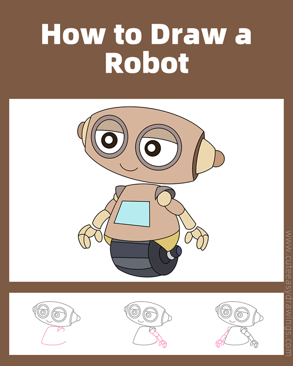 how to draw a robot - www.cuteeasydrawings.com