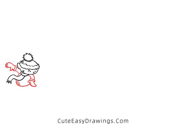 how to draw a snowball fight - www.cuteeasydrawings.com