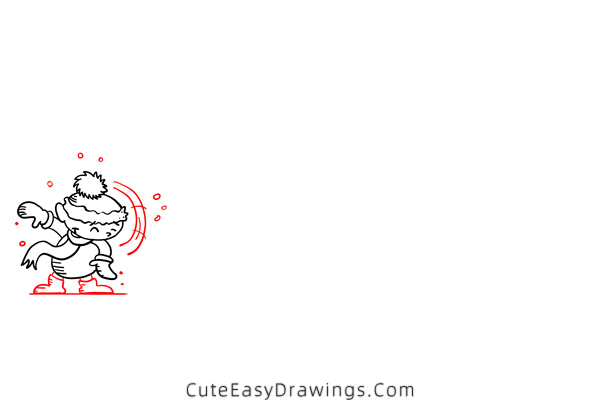 how to draw a snowball fight - www.cuteeasydrawings.com