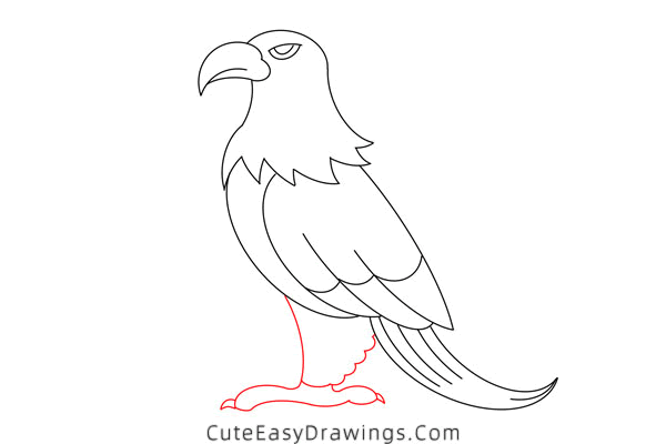 how to draw an eagle - www.cuteeasydrawings.com