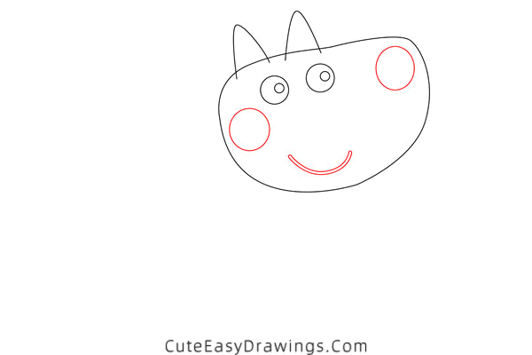 how to draw wendy wolf from peppa pig - www.cuteeasydrawings.com