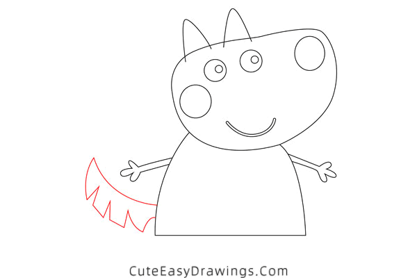 how to draw wendy wolf from peppa pig - www.cuteeasydrawings.com