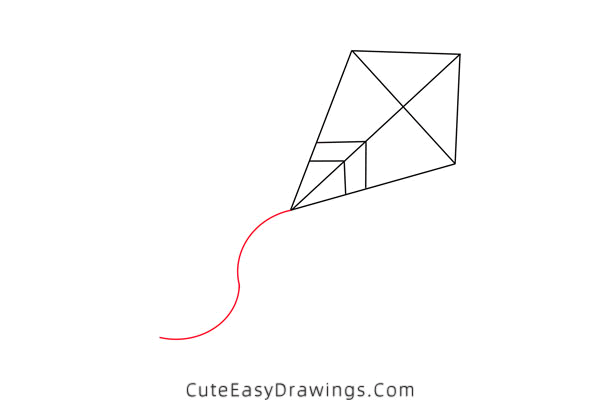 how to draw a kite - www.cuteeasydrawings.com